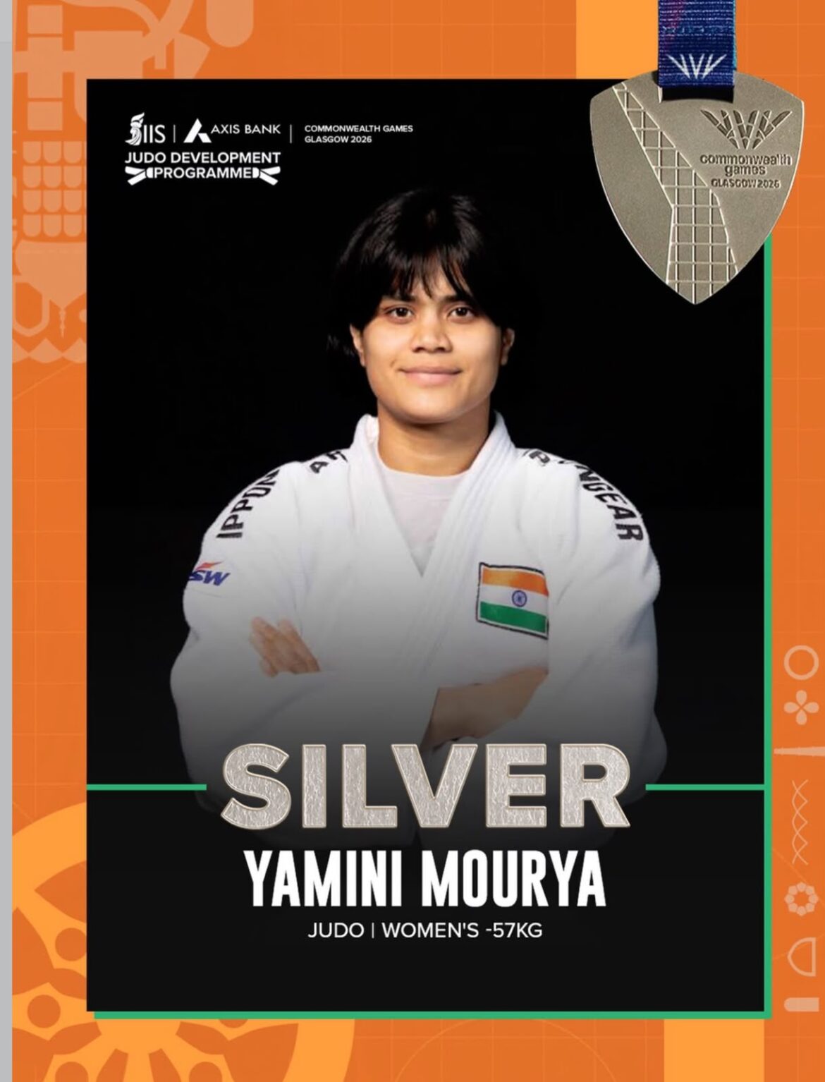 स्कॉटलैंड में सागर की बेटी यामिनी  ने कॉमनवेल्थ गेम्स 2026 में जूडो में जीता रजत पदक